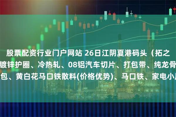 股票配资行业门户网站 26日江阴夏港码头（拓之邦金属）专收镀锌冲皮、镀锌护圈、冷热轧、08铝汽车切片、打包带、纯龙骨棉花包、黄白花马口铁散料(价格优势)、马口铁、家电小压块。咨询：夏13587962081。